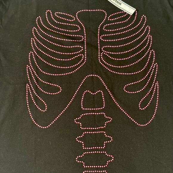 PINK Victoria’s Secret 2025 Bling Skeleton Tshirt Sweatpants Bundle S/M NWT - Picture 12 of 15